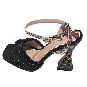 Betsey Johnson Heels Alianna velvet Rainbow 8.5 new